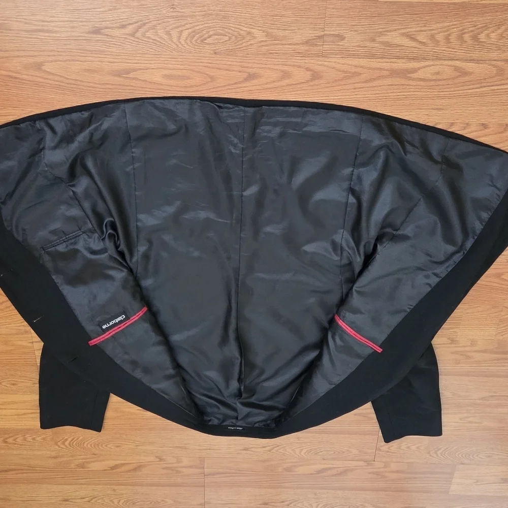 Claiborne 42 S 100% Wool Blend Blazer Sport Coat Jacket Black Three Button Mint